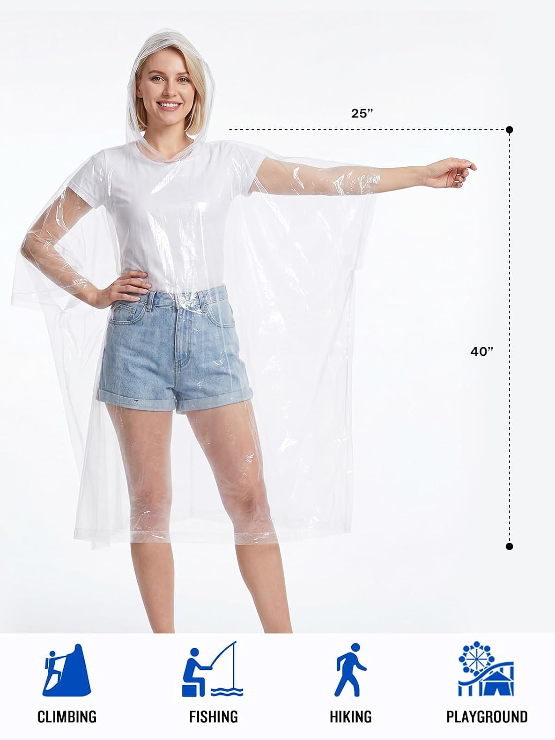 transparent pe-style material with hooded cut