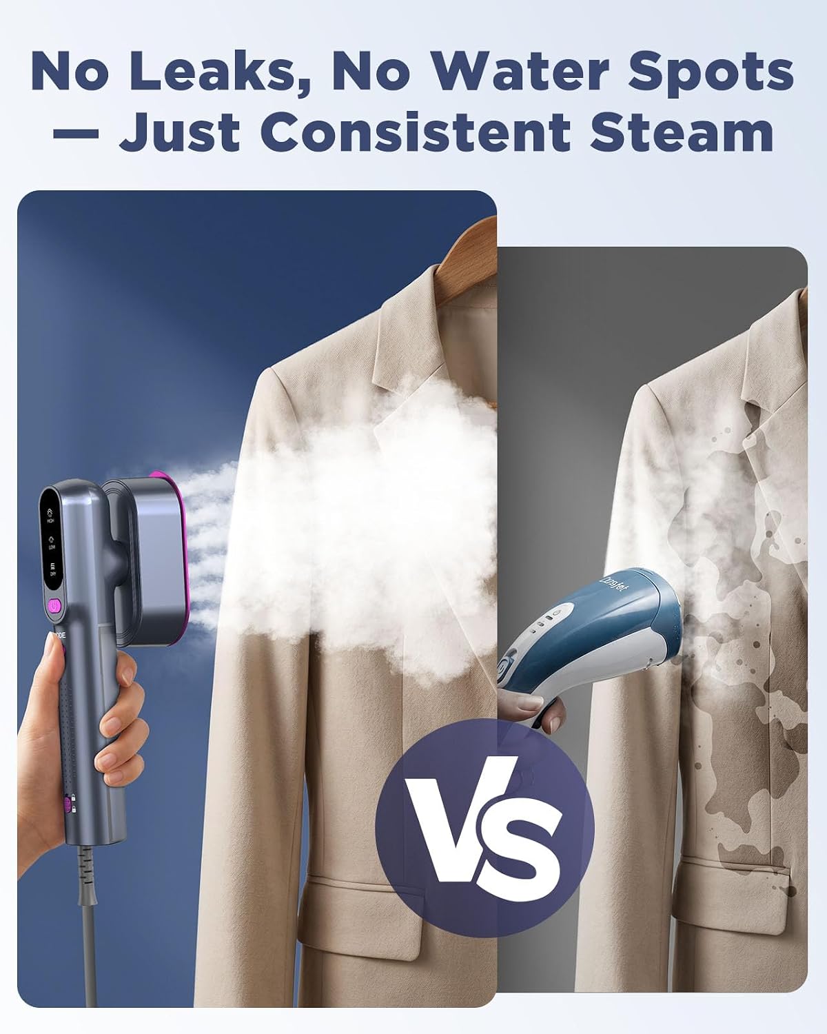Travel Size Steamer and Iron Combo – Lightweight Fabric Steamer for International Vacations and Crew Luggage