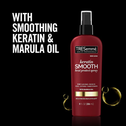 TRESemmé Expert Selection Heat Protection Spray Keratin Smooth – Efficient Daily Smoothing for Busy Schedules, Keratin Smooth 8 oz