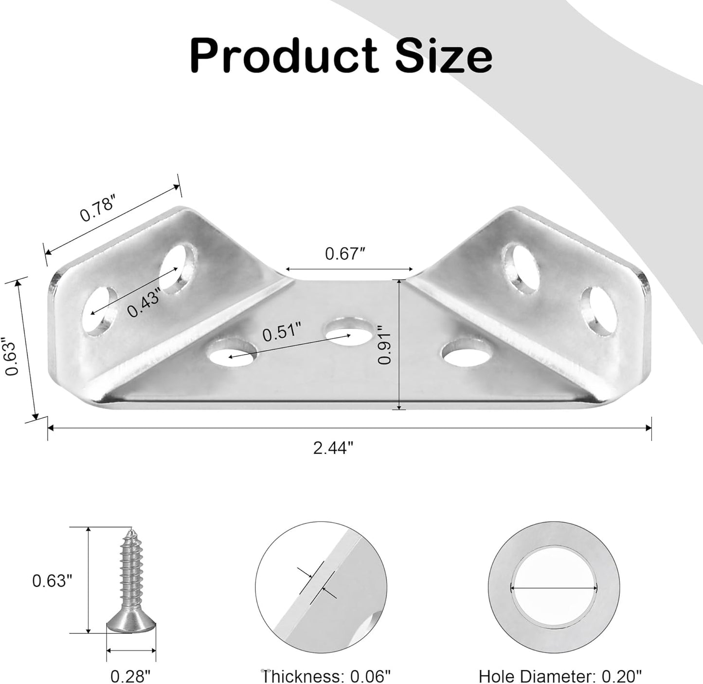 triangular bracket shape engineered for 90-degree corner reinforcement