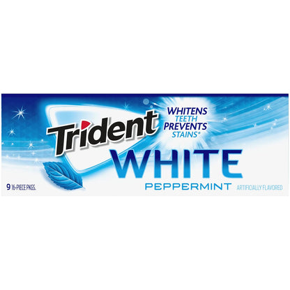 Trident White Chewing Gum – Self-Care Oral Hygiene Boost for Daily Wellness Habits, Three Flavor Collection