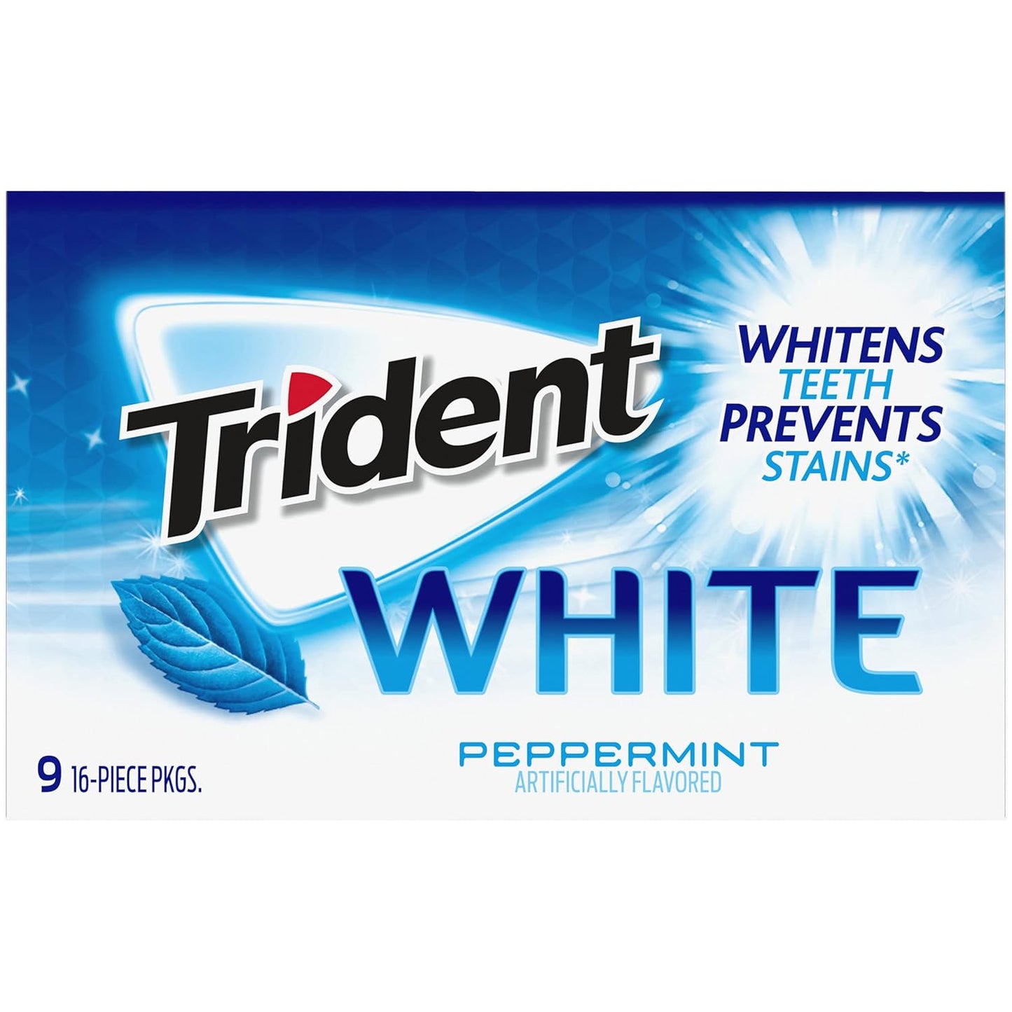 Trident White Chewing Gum – Self-Care Oral Hygiene Boost for Daily Wellness Habits, Three Flavor Collection