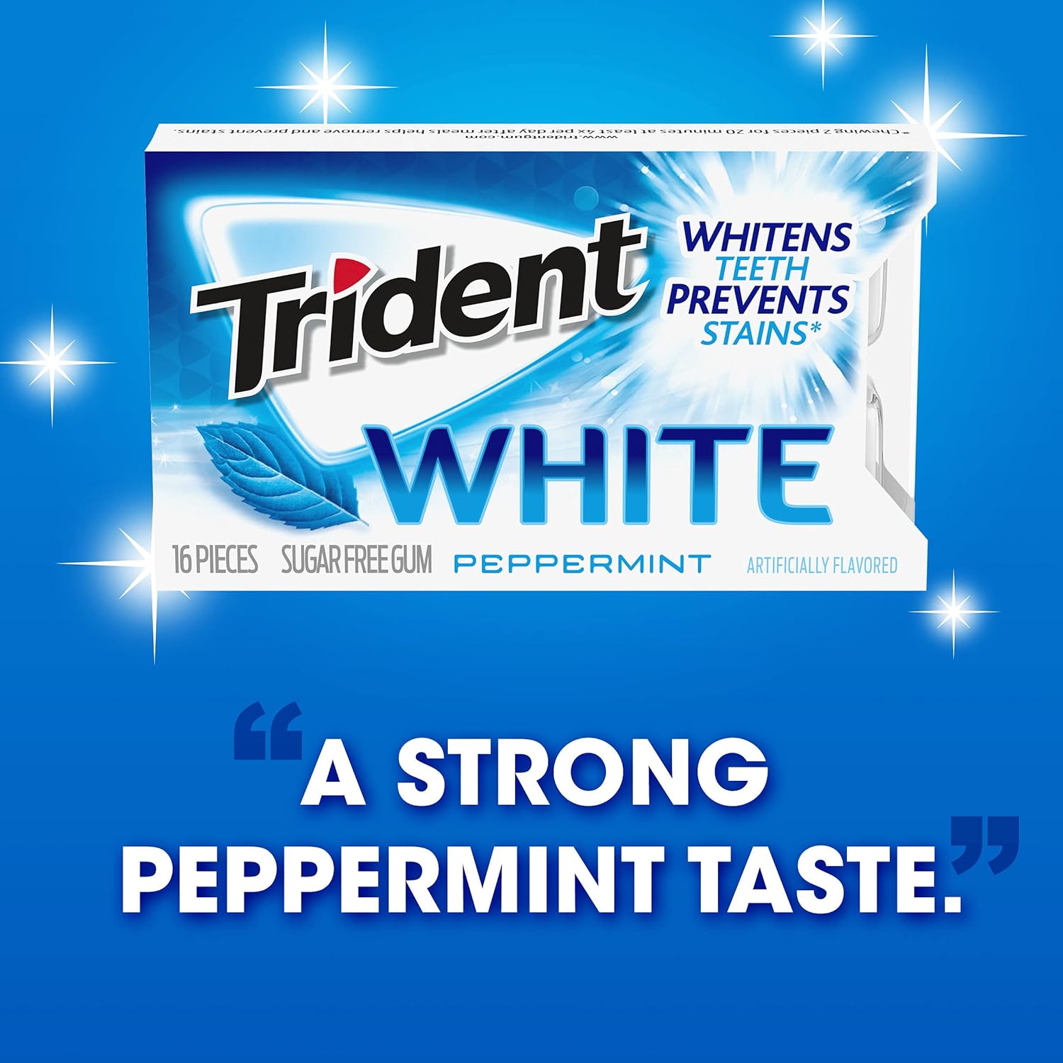 Trident White Chewing Gum – Self-Care Oral Hygiene Boost for Daily Wellness Habits, Three Flavor Collection