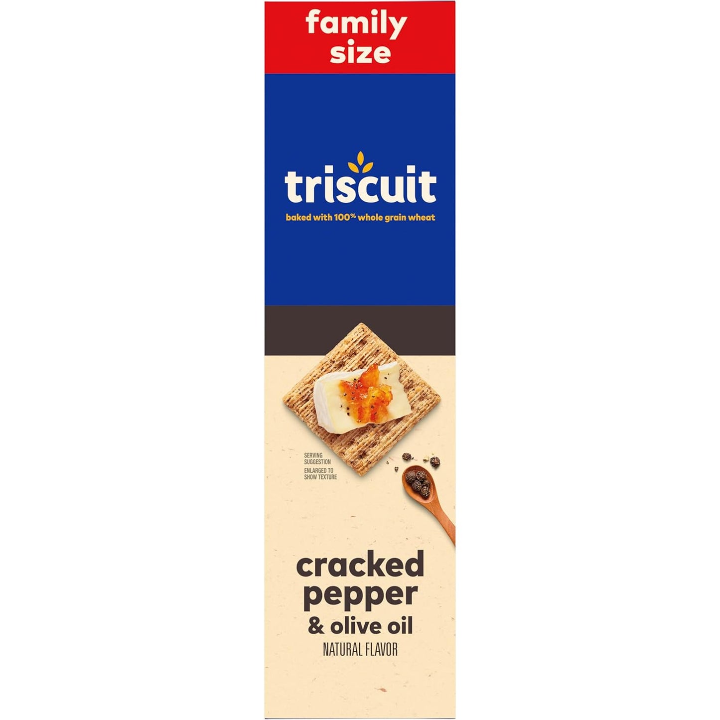 Triscuit Cracked Pepper & Olive Oil Crackers – Lactose-Free Whole Grain Cracker for Mindful Snacking