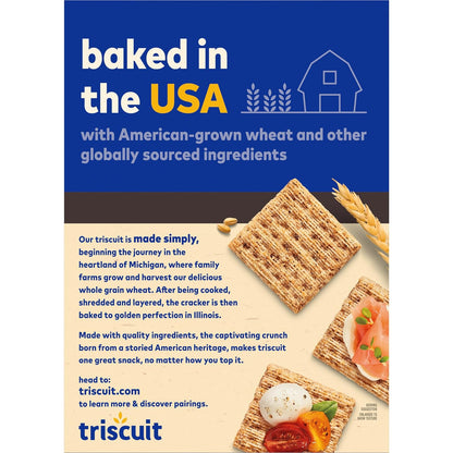 Triscuit Cracked Pepper & Olive Oil Crackers – Lactose-Free Whole Grain Cracker for Mindful Snacking