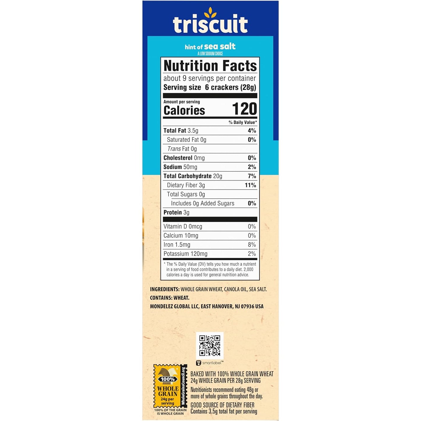 Triscuit Hint of Sea Salt Whole Grain Crackers – No Artificial Anything Cracker for the Less-Is-More Kitchen