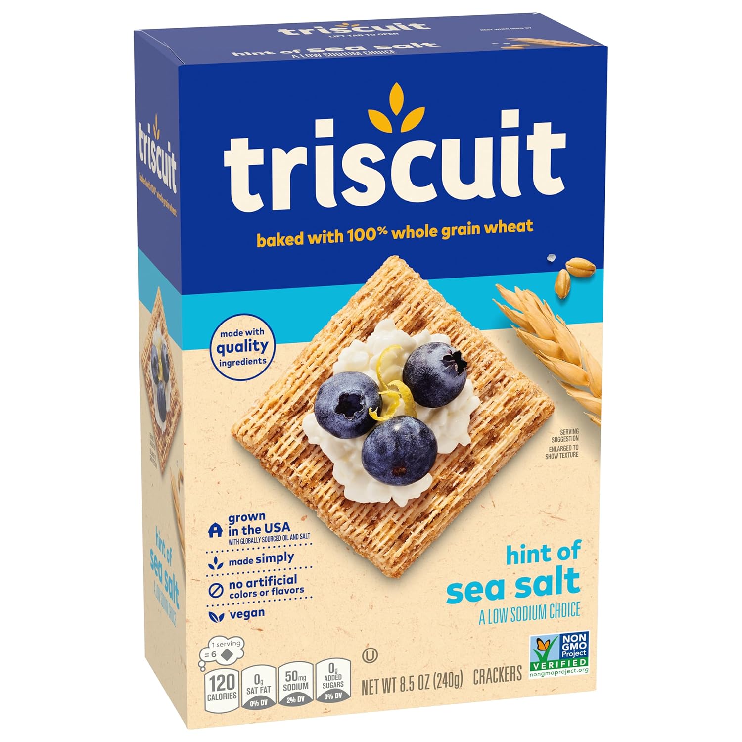 Triscuit Hint of Sea Salt Whole Grain Crackers – No Artificial Anything Cracker for the Less-Is-More Kitchen