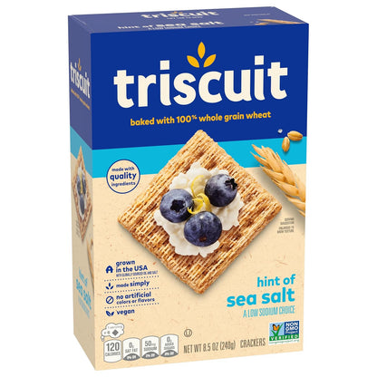 Triscuit Hint of Sea Salt Whole Grain Crackers – No Artificial Anything Cracker for the Less-Is-More Kitchen