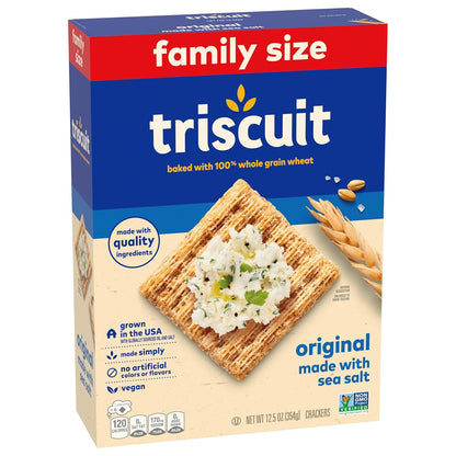 Triscuit Original Whole Grain Wheat Crackers – Wholesome Whole Grain Snacks for Health-Conscious Routines, 12.5 oz