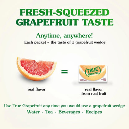 True Citrus Grapefruit Single Serve Packets – Travel Hydration Companion for Flights and Airport Layovers, 32 Count Box