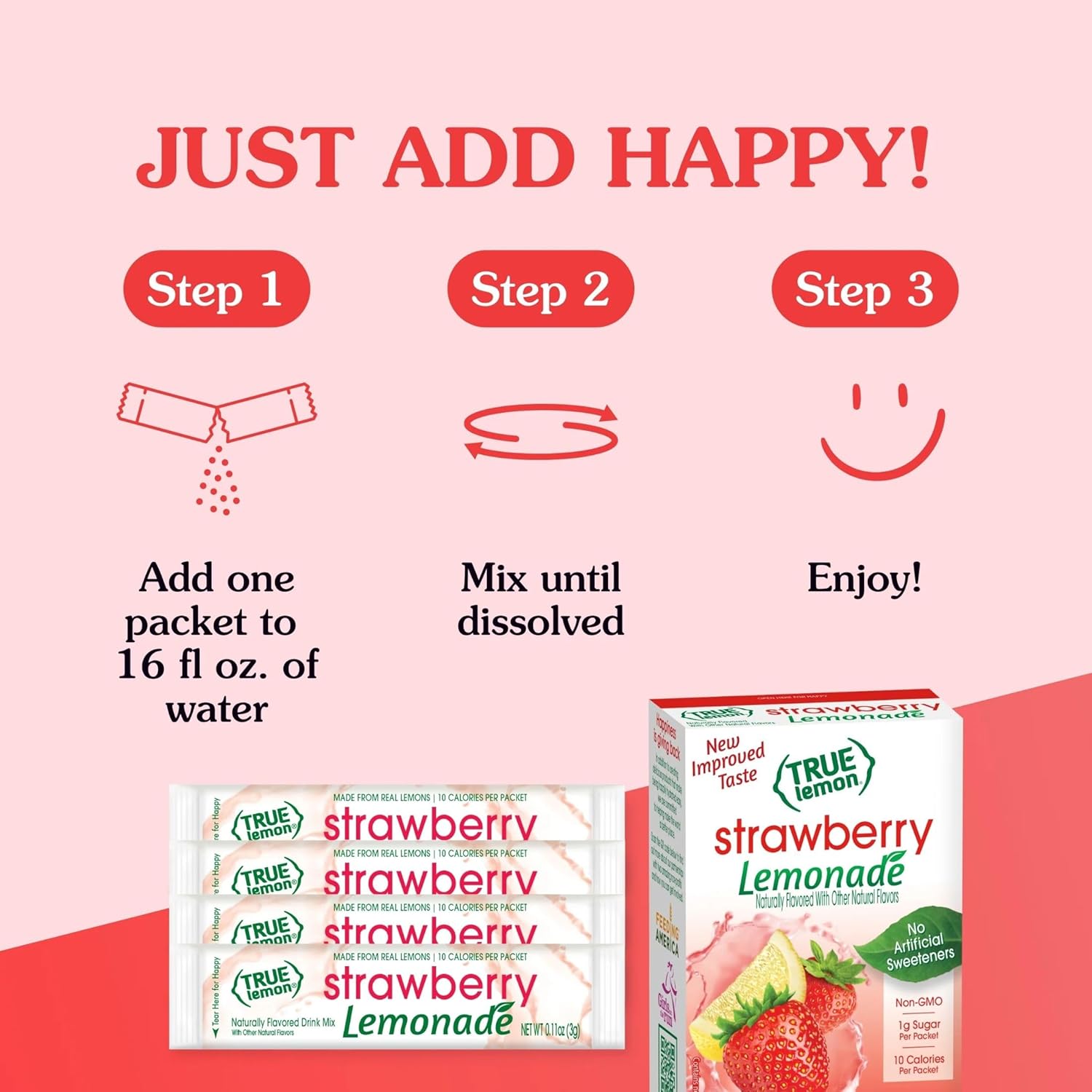 True Citrus True Lemon Strawberry Lemonade Stevia Drink Mix – Calorie-Conscious Hydration for Personal Health Goals