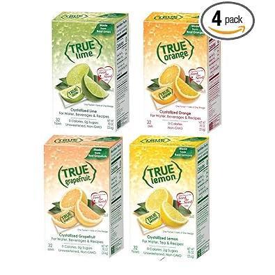 TRUE LEMON Crystallized Lemon Packets – Guilt-Free Lemon Drink Mix for Mindful Eaters and Hydration at the Desk