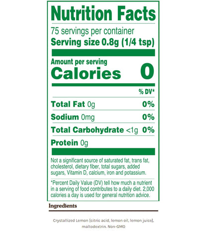 True Lemon Two Pack - Clean Label Lemon and Lime Shakers for Intentional Home Cooks, No Additives