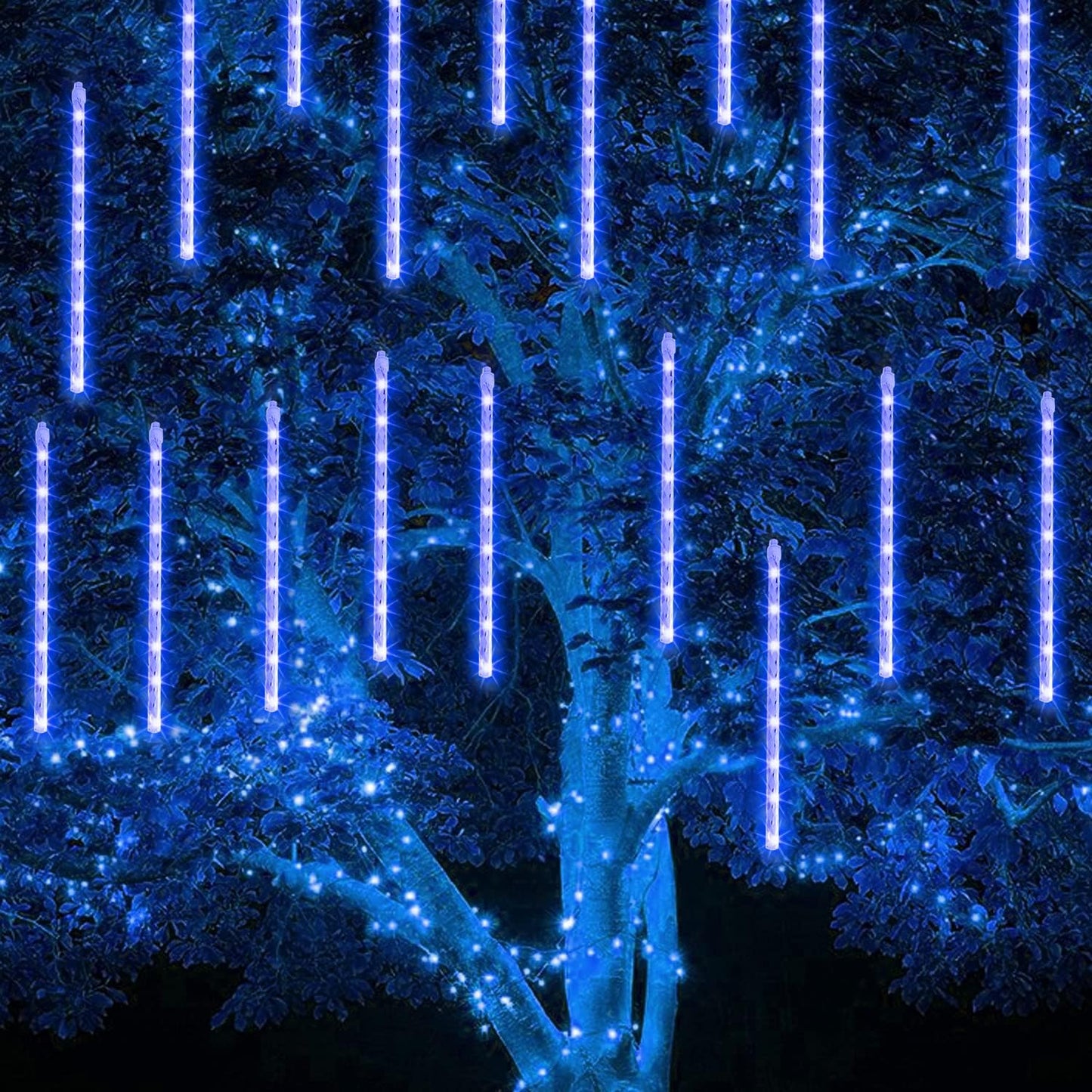 TW SHINE Kids Room Christmas Lights, 864 LED 7V Low Voltage Meteor Snowfall Tubes Safe for Toddlers and Pets