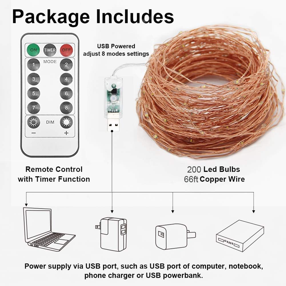 Twinkle Star Copper Wire Fairy Lights – Valentine's Day Gift for Her, Romantic Warm White Ambient Lighting