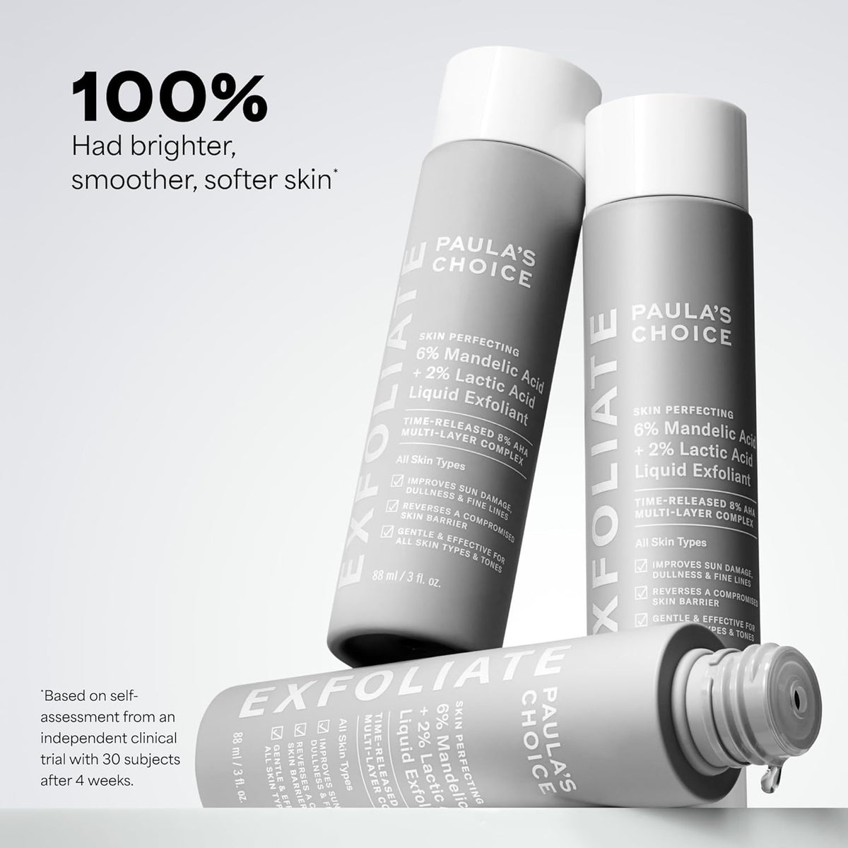 two available sizes: 1 fl oz trial pack and 3 fl oz full-size bottle