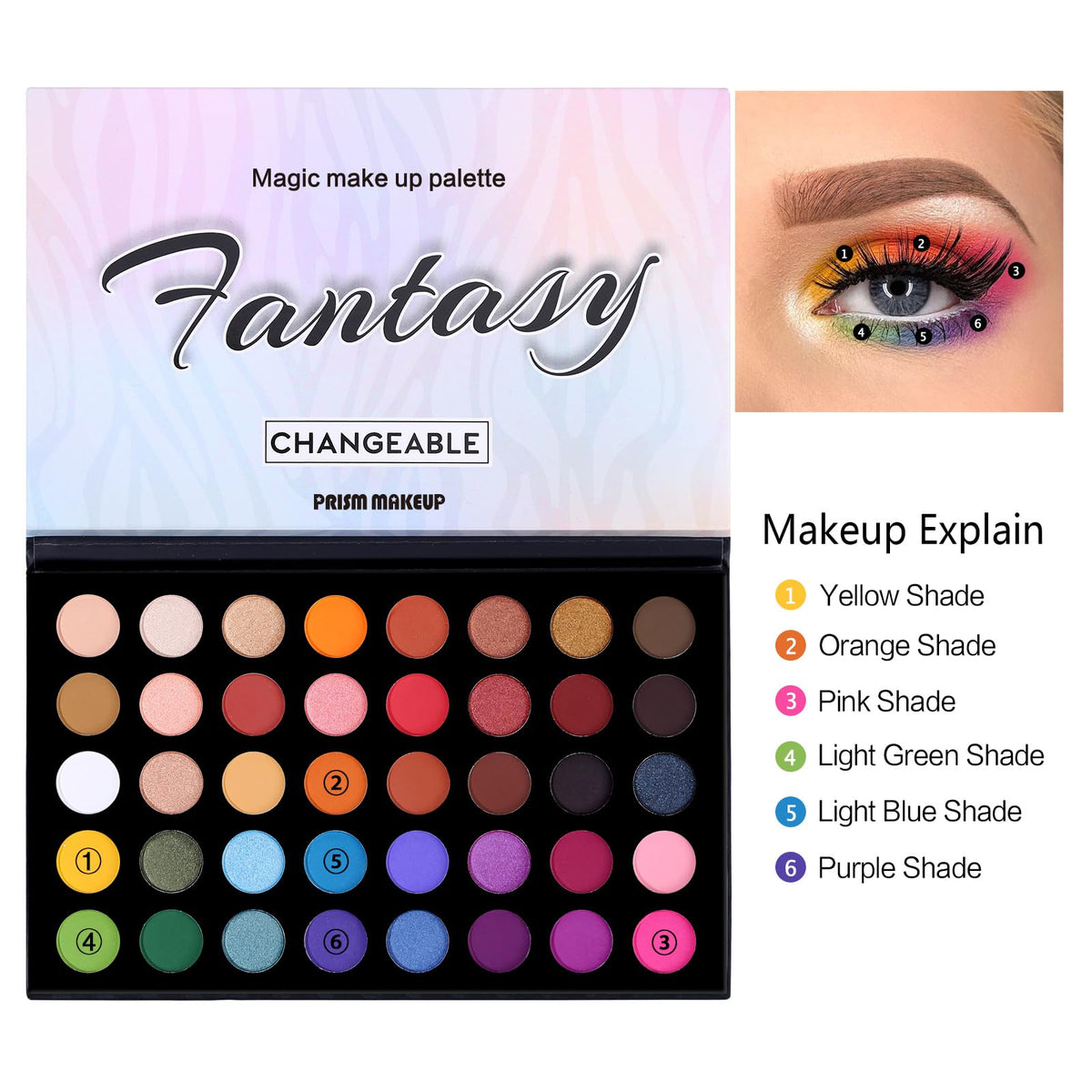 two variant offerings: rainbow-inspired colorful palette and neutral eyeshadow palette
