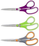 Amazon Basics Holiday Gift Scissors for Students and Parents, Durable PVD Blades in Grey Green and Purple