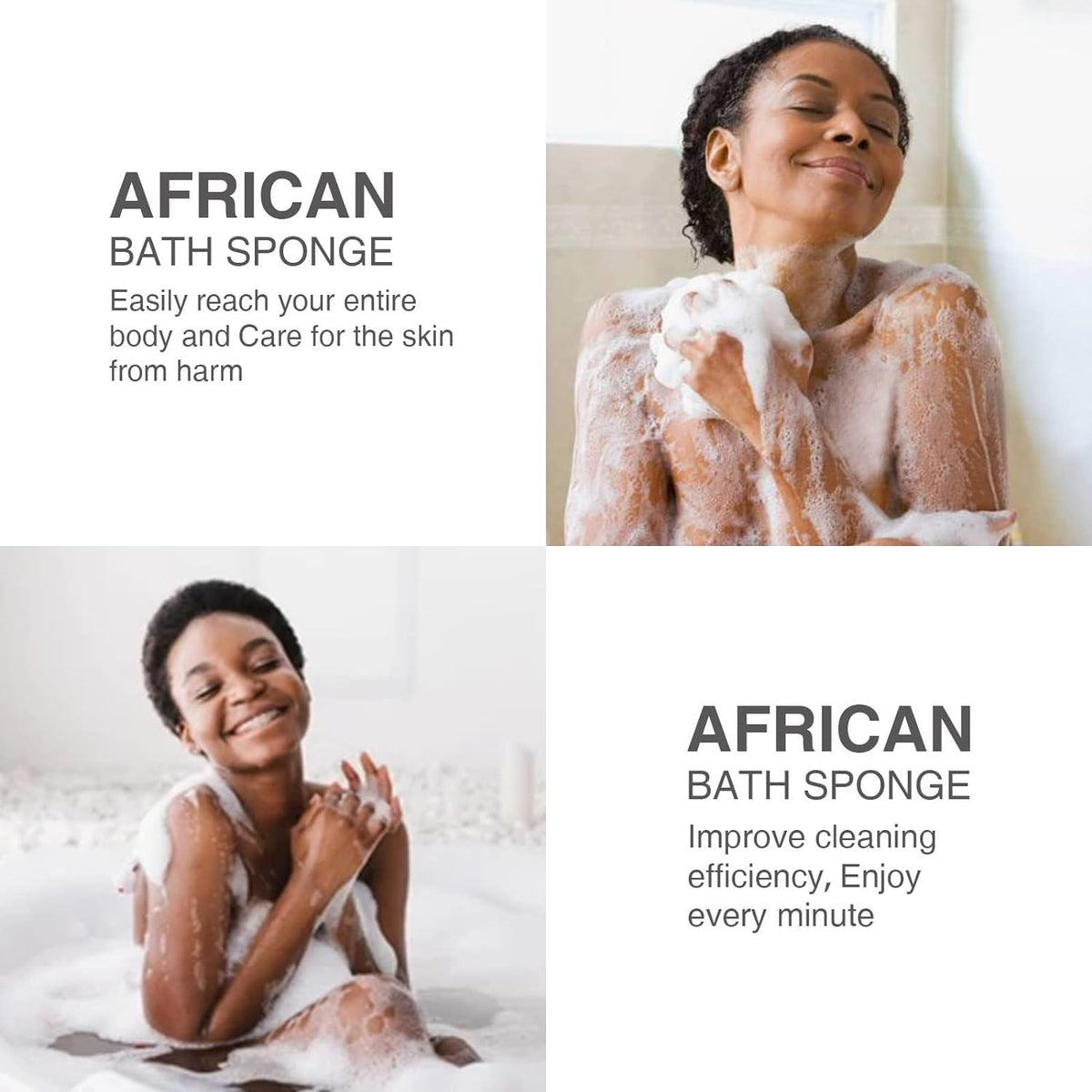 UJFQBH Long Net Shower Sponge 3-Pack – Stretchable Exfoliating Body Scrubber for Dead Skin Removal, Mindful Bath Time & Silky Smooth Results