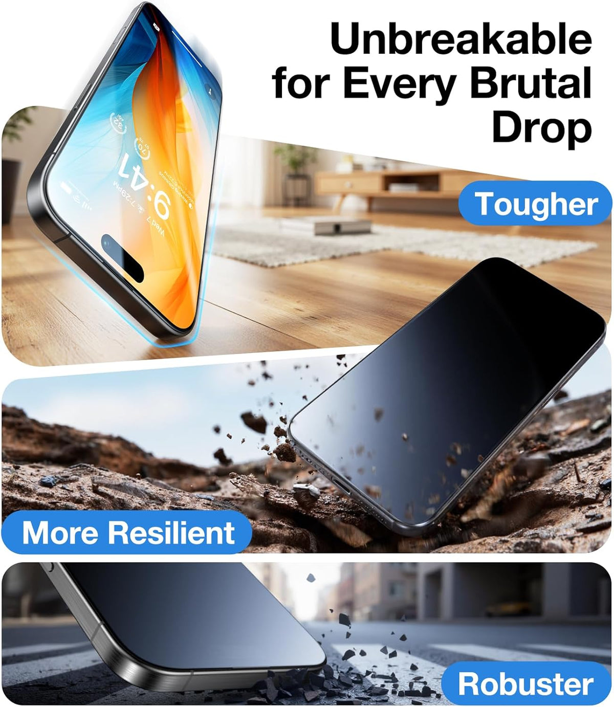 UltraGlass UNBREAK TOP iPhone 17 Pro Max Glass – Drop-Proof Protection for Construction Sites and Workshops