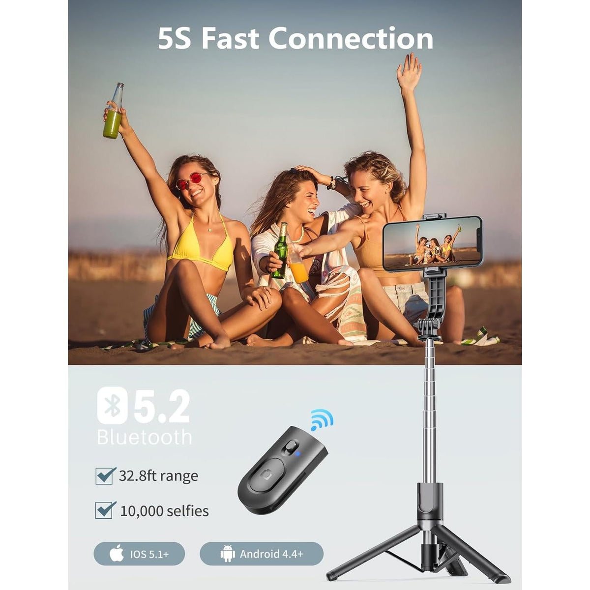 umbrella-shaped tripod base with counterweight for ground-standing stability