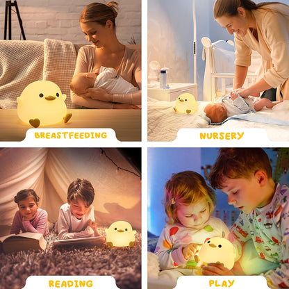 UNEEDE Cute Bean Night Light – Modern Dorm and Apartment Decor Piece, Quirky Animal Silicone Table Lamp