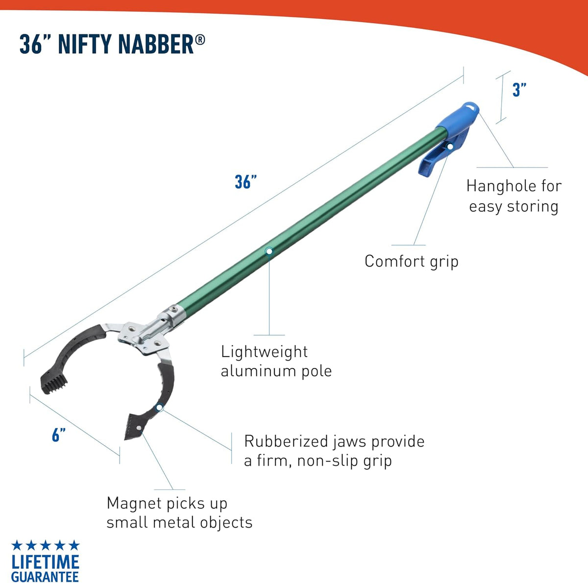 Unger Professional 36-Inch Trash Picker and Reacher – Wellness Tool for Elderly Maintaining an Active, Independent Home Routine