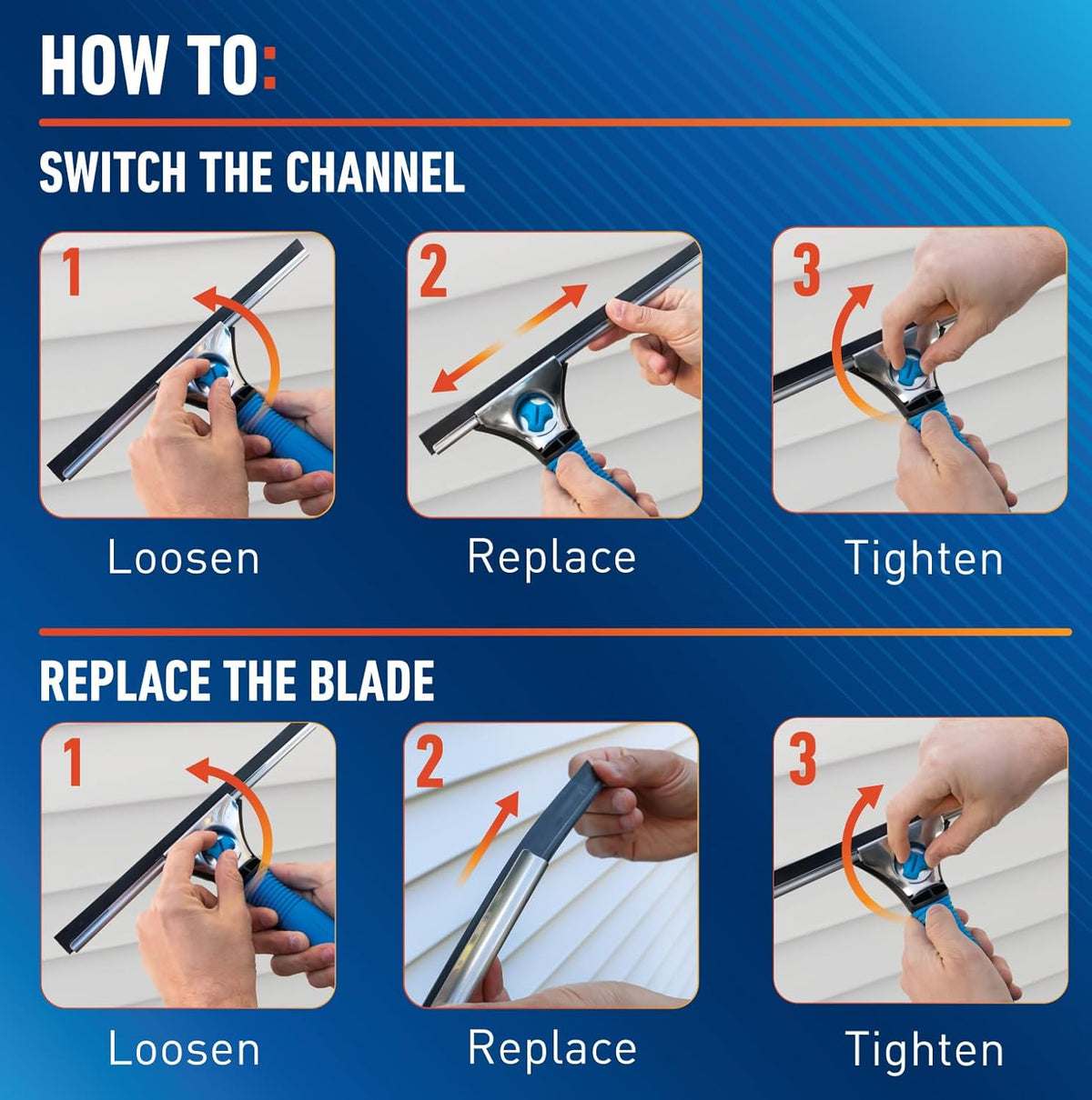 Unger Professional Connect and Clean Squeegee with Cushioned Grip – Sparkling Window Care for Picture-Perfect Home Views