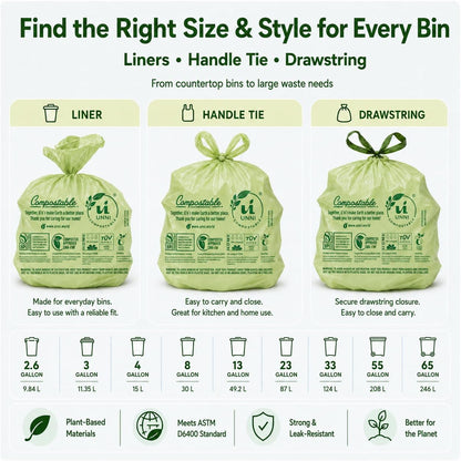 UNNI Plant-Based Bags – Toxin-Free Disposal Supporting Cleaner Indoor Living Spaces
