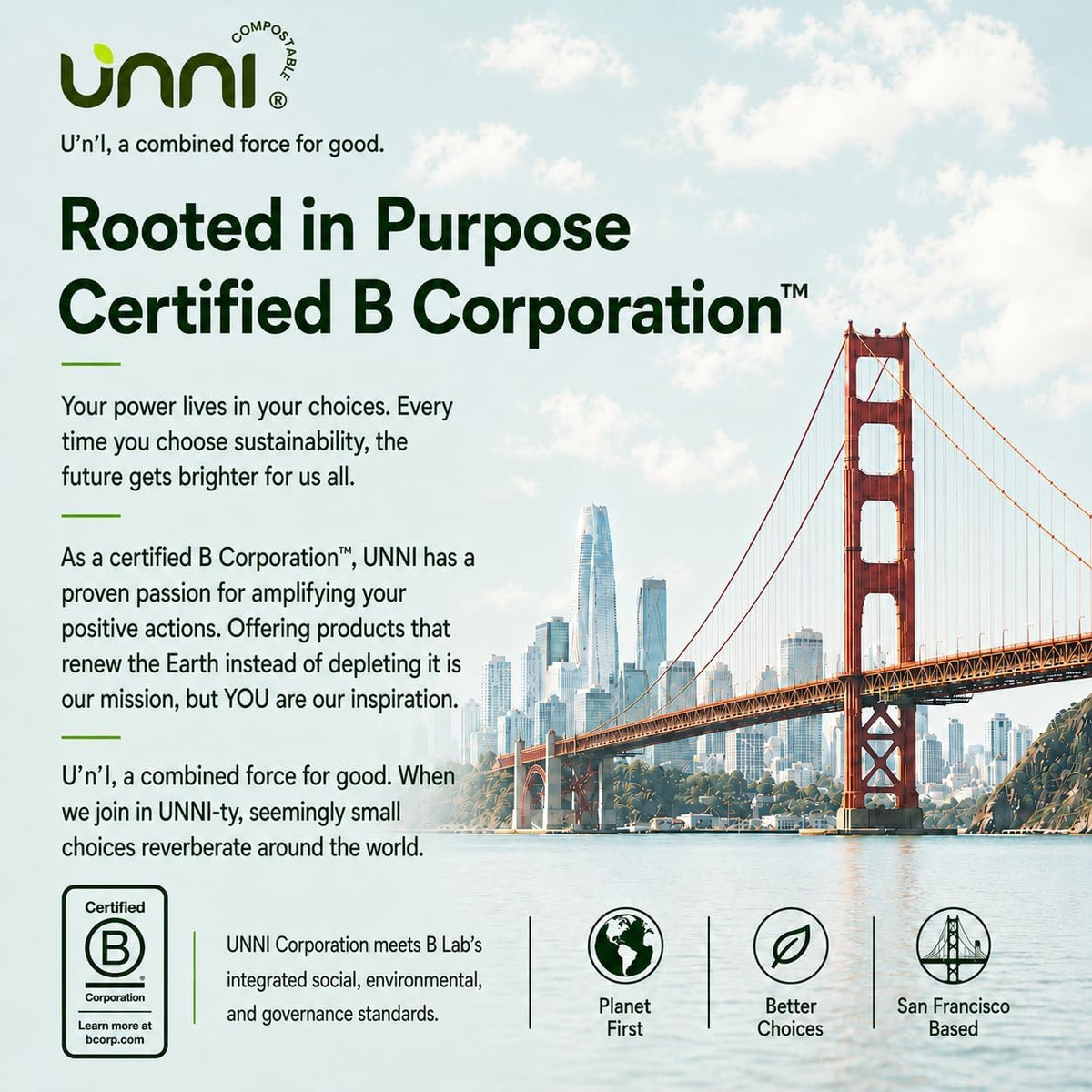 UNNI Plant-Based Bags – Toxin-Free Disposal Supporting Cleaner Indoor Living Spaces
