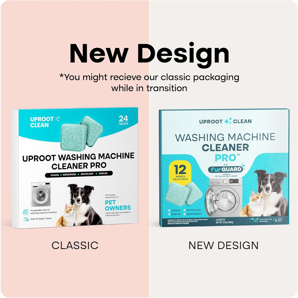 Uproot Clean Washing Machine Cleaning Tablets for Pet Owners – Non-Toxic Washer Maintenance for Nursery-Adjacent Laundry Areas, 24 Pack Tablets