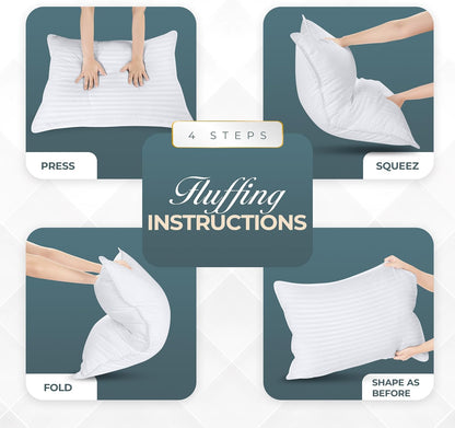 Utopia Bedding Hotel Bed Pillows – Concierge-Grade King Pillow Set of 4, Boutique-Hotel Indulgence for the Principal Bedroom