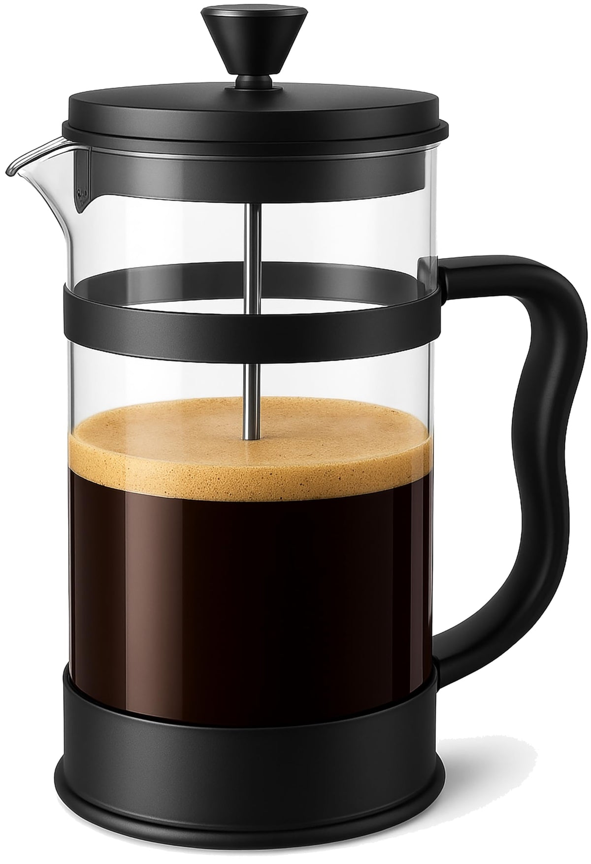 Utopia Kitchen Manual French Press with Borosilicate Carafe – Statement Coffee Brewer for Open-Concept Kitchens, Red 34 Oz