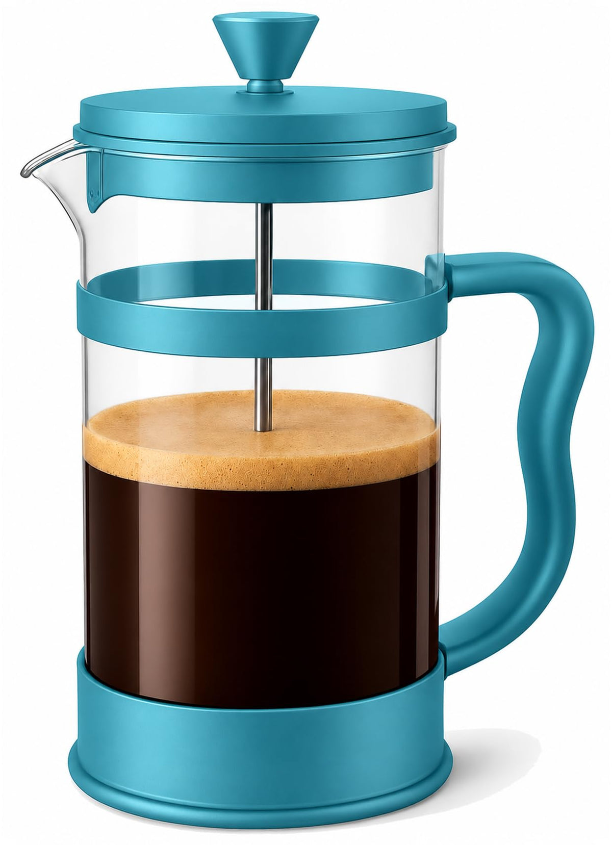 Utopia Kitchen Manual French Press with Borosilicate Carafe – Statement Coffee Brewer for Open-Concept Kitchens, Red 34 Oz