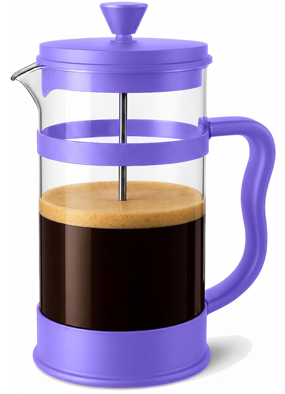 Utopia Kitchen Manual French Press with Borosilicate Carafe – Statement Coffee Brewer for Open-Concept Kitchens, Red 34 Oz