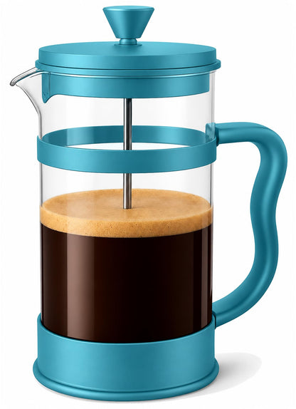 Utopia Kitchen Manual French Press with Borosilicate Carafe – Statement Coffee Brewer for Open-Concept Kitchens, Red 34 Oz