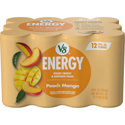 V8 +Energy Sparkling Pomegranate Blueberry – No Sugar Added Afternoon Pick-Me-Up for Wellness Routines