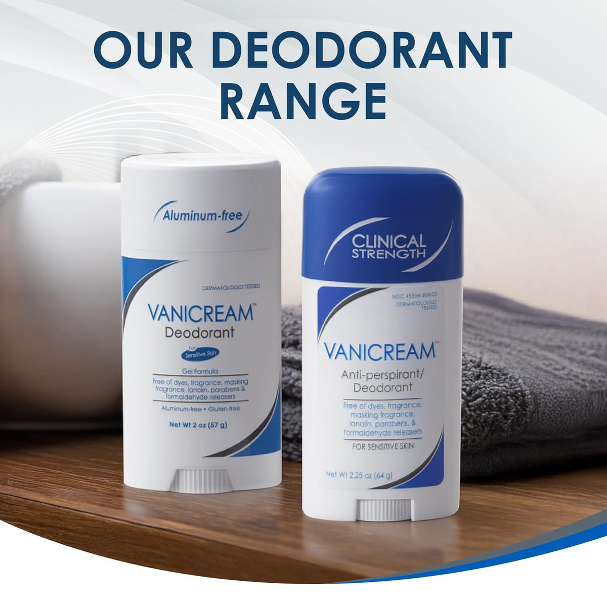Vanicream Anti-Perspirant Deodorant for Sensitive Skin - Hypoallergenic Clinical-Strength Deodorant for Reactive Skin Without Botanical Irritants