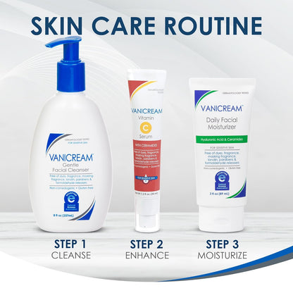 Vanicream Daily Facial Moisturizer with Ceramides and Hyaluronic Acid - Gentle Ceramide Support for Rosacea and Allergy Prone Skin