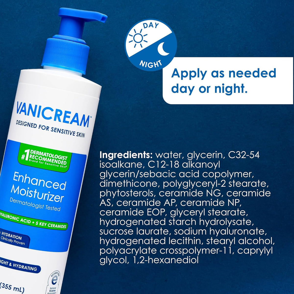 Vanicream Sensitive Skin Lotion – National Eczema Association Accepted Moisturizer for Kids' Skincare Routine