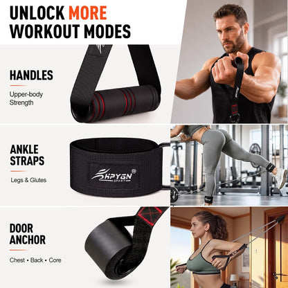 variable resistance profile that maintains tension through the full range of motion for greater muscle recruitment