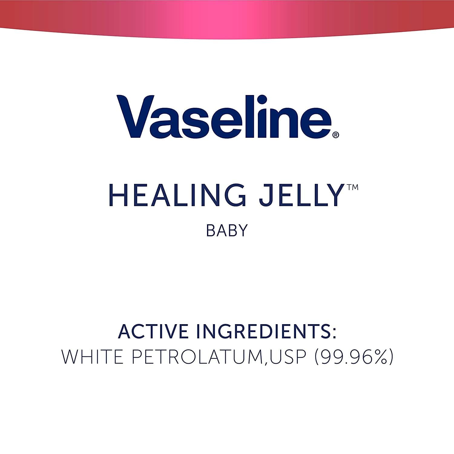 Vaseline Baby Petroleum Jelly 4 Count – Sensitive-Skin Safe Moisturizer for Diaper Bags and Infant Bath Stations