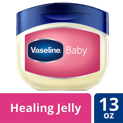 Vaseline Baby Petroleum Jelly 4 Count – Sensitive-Skin Safe Moisturizer for Diaper Bags and Infant Bath Stations
