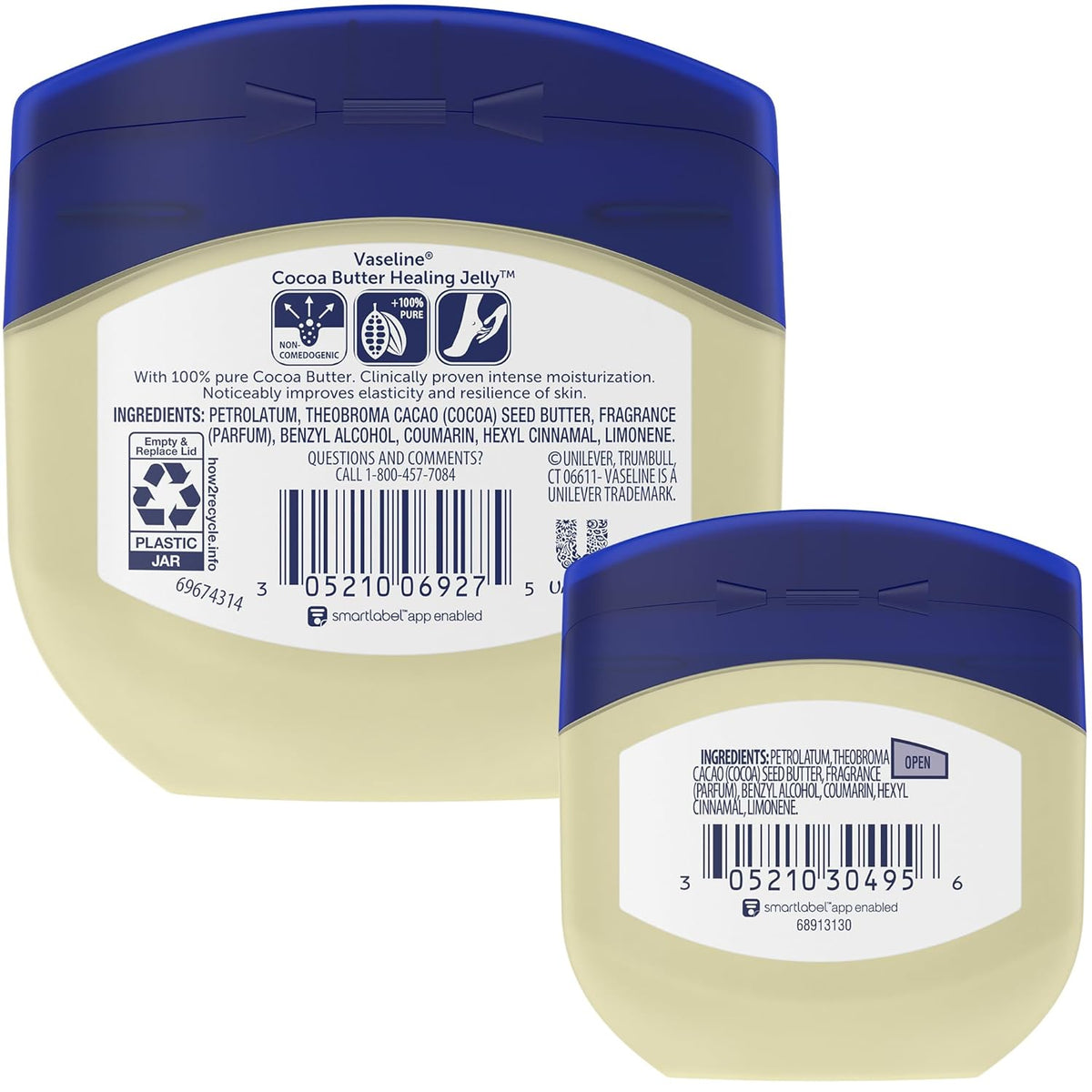 Vaseline Cocoa Butter Healing Jelly Duo Jar Set – Housewarming and Holiday Gift for Mom and Best Friends