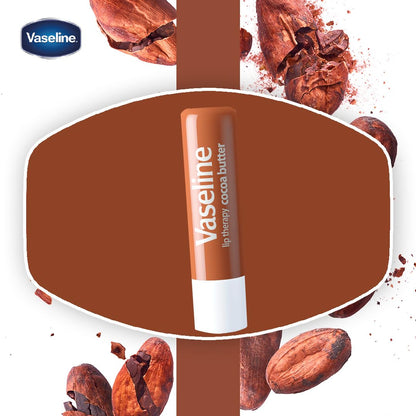 Vaseline Lip Therapy Cocoa Butter Twin Pack – Mindful Wind-Down Routine Staple, Petroleum Jelly Lip Therapy Stick
