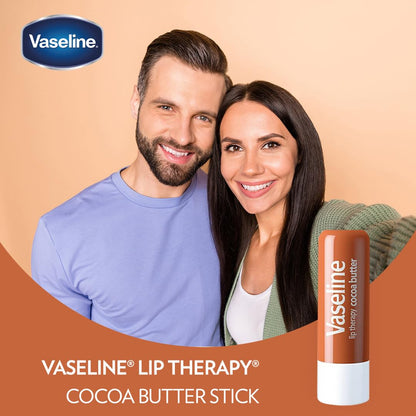 Vaseline Lip Therapy Cocoa Butter Twin Pack – Mindful Wind-Down Routine Staple, Petroleum Jelly Lip Therapy Stick