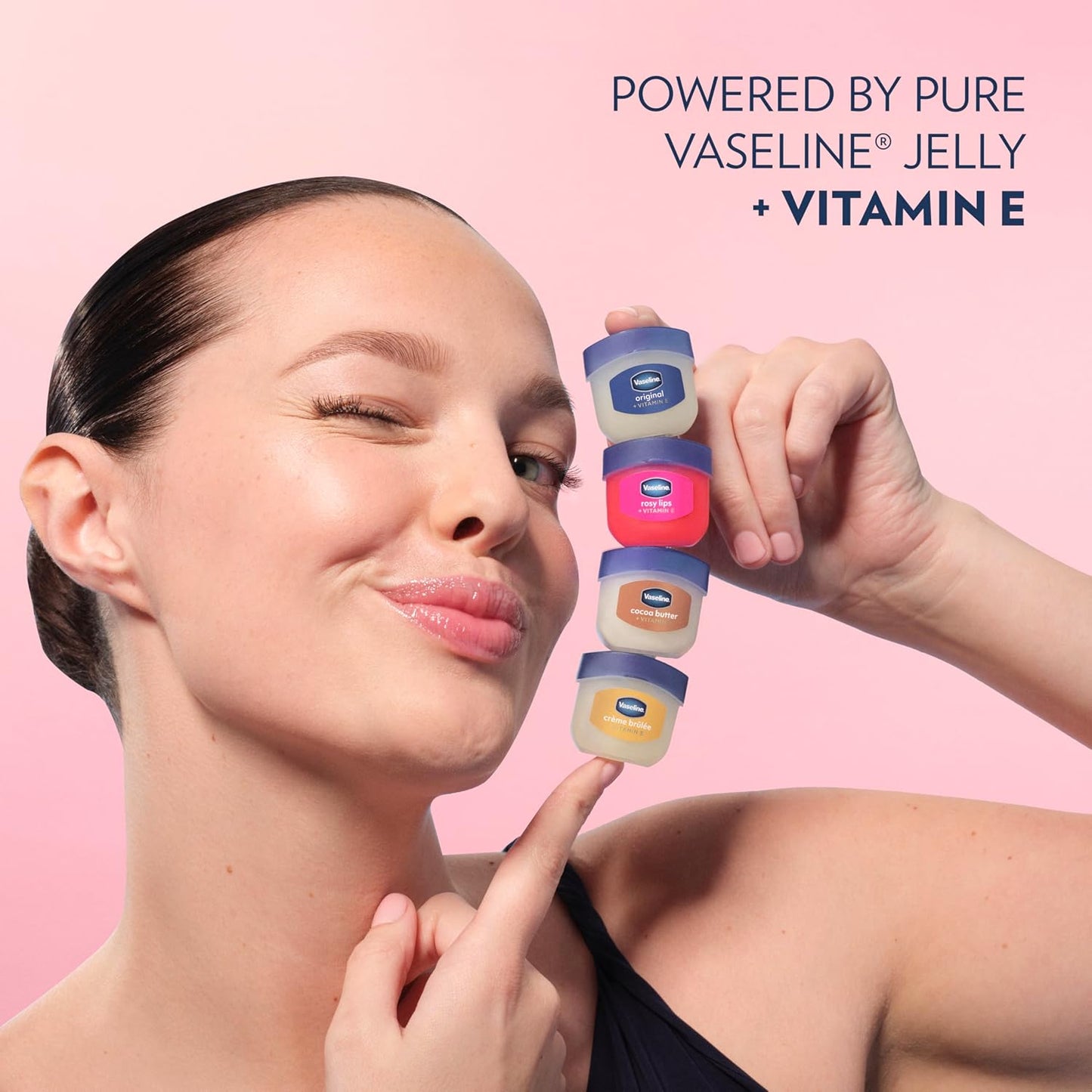 Vaseline Lip Therapy Tinted Rosy Mini 2 ct – Quiet Design Lip Care for Uncluttered Spaces, Simple Rosy Tint in Pocket Friendly Jar