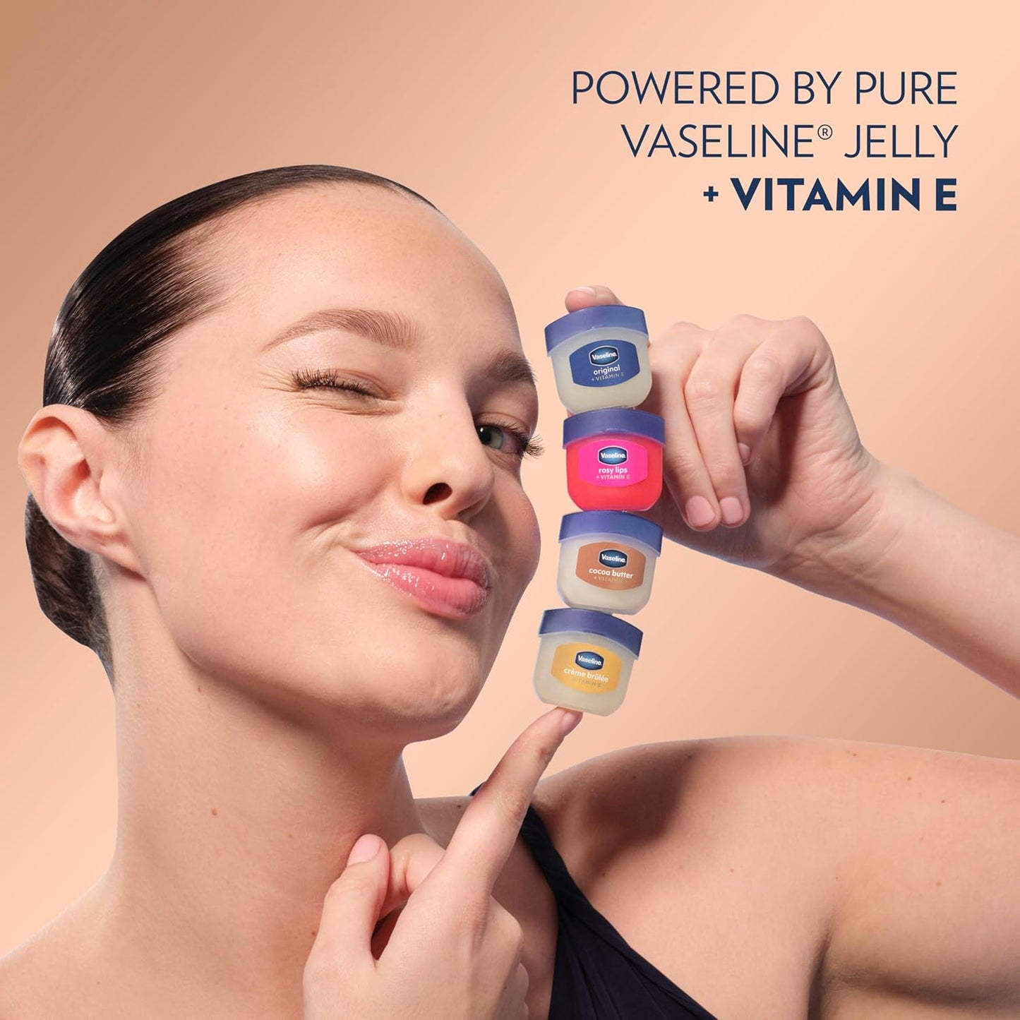 Vaseline Petroleum Jelly Cocoa Butter Mini Lip Balm Pair – Streamlined Daily Lip Balm, Two-Unit Clean Set
