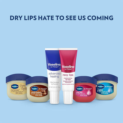 Vaseline Rosy Lips 2-Pack – Mindful Lip Hydration Ritual with Light Rose Scent, Mini Petroleum Jelly Jars
