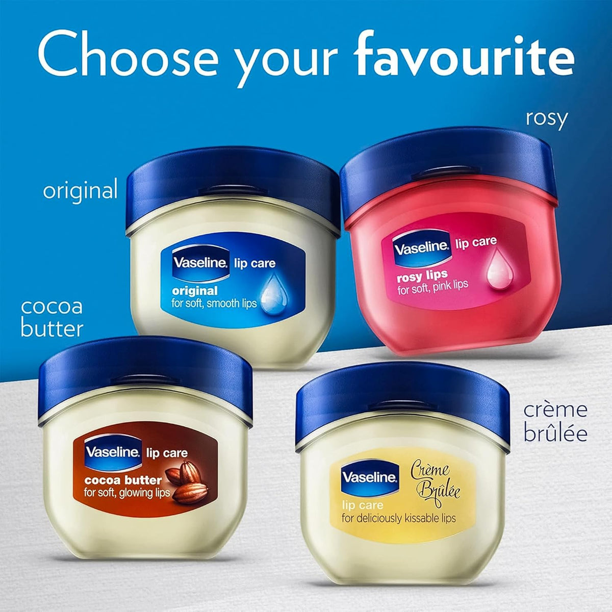 Vaseline Rosy Lips 2-Pack – Mindful Lip Hydration Ritual with Light Rose Scent, Mini Petroleum Jelly Jars
